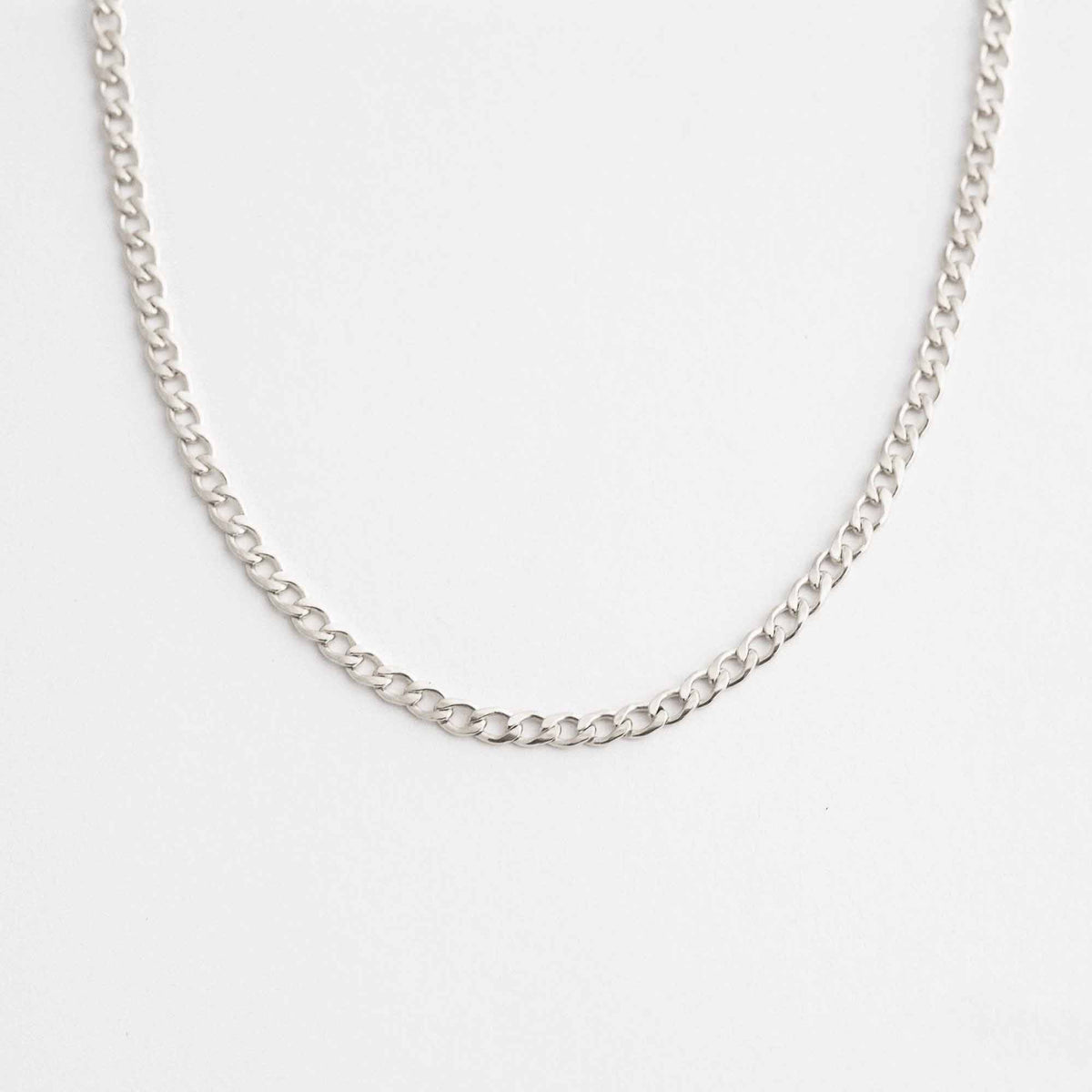 Curb Chain Necklace (Silver)