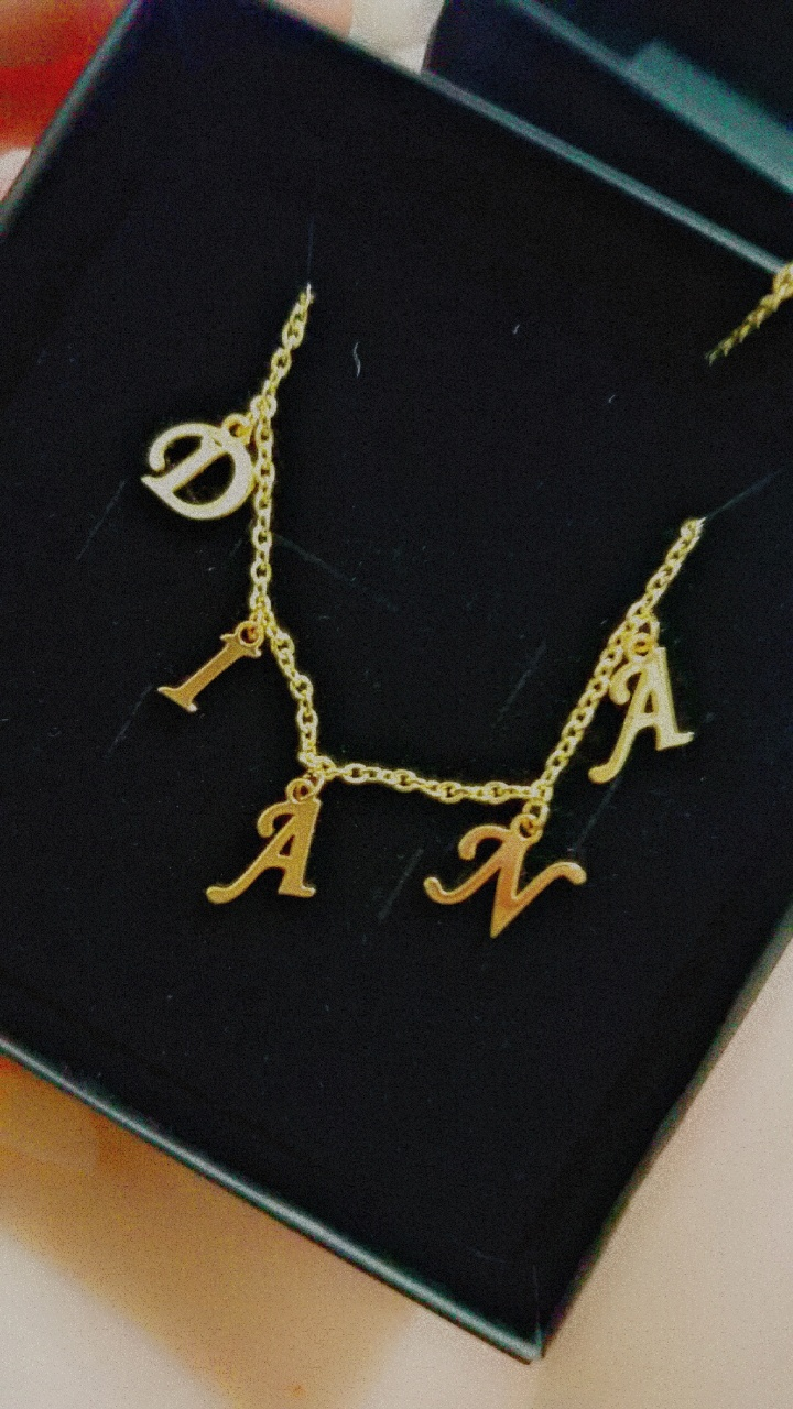 dangle letter name necklace - Kenzella