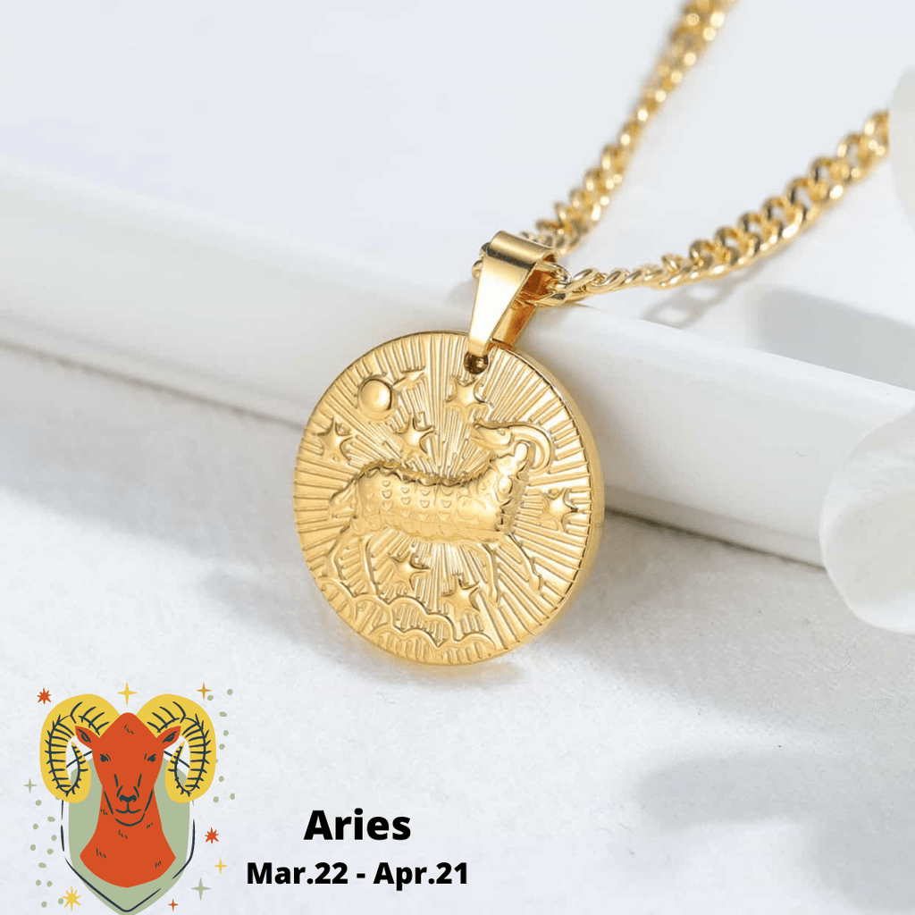 Aries necklace zodiac sign necklace kenzella jewelry Kenzella