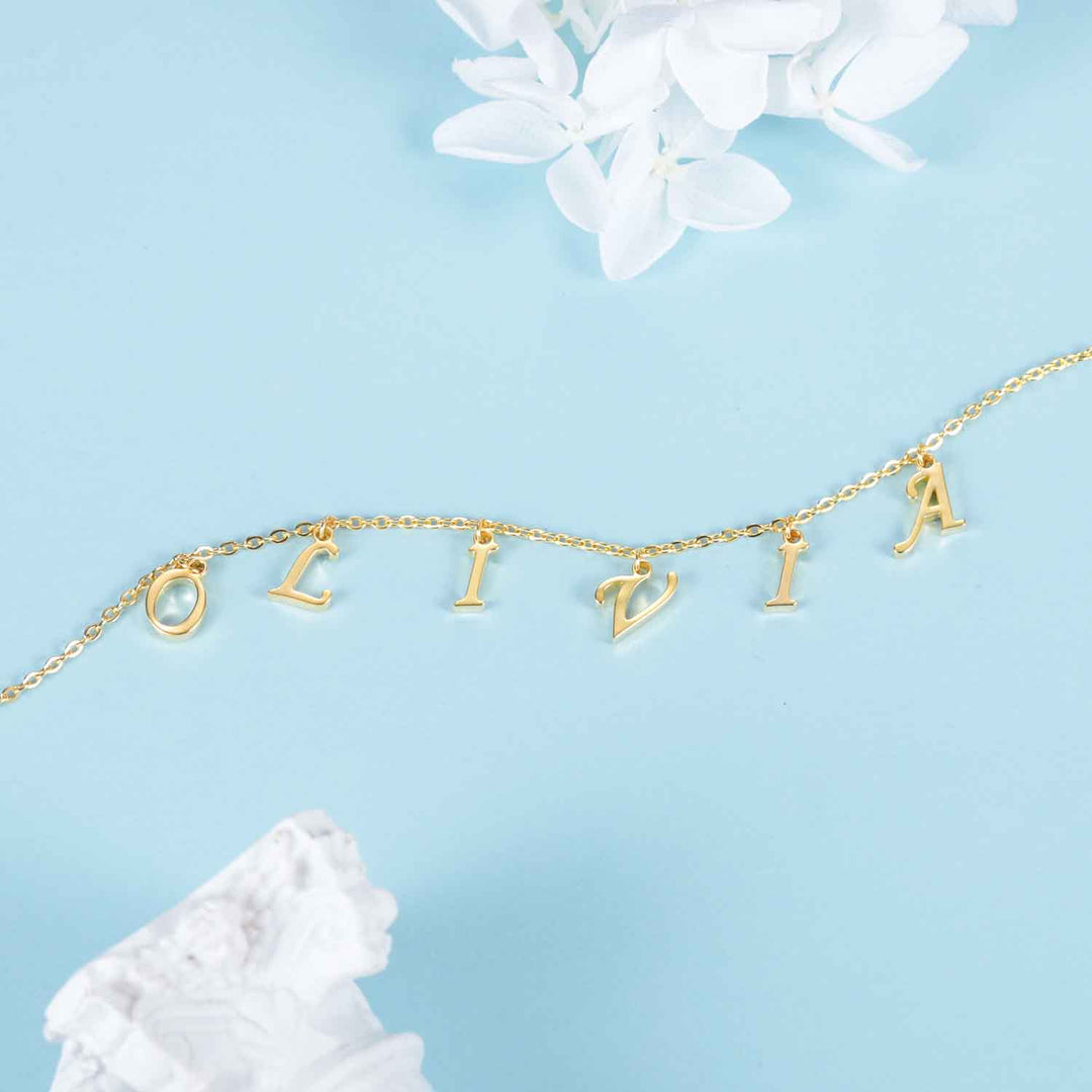 dangle letter name necklace - Kenzella