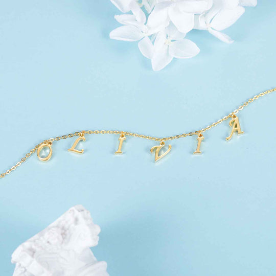 dangle letter name necklace - Kenzella