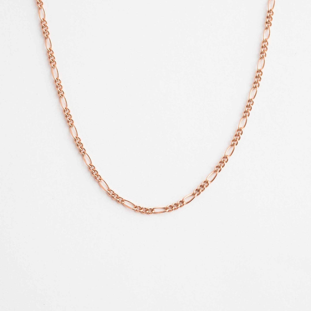 Figaro chain necklace rose gold