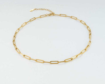 Gold link chain necklace