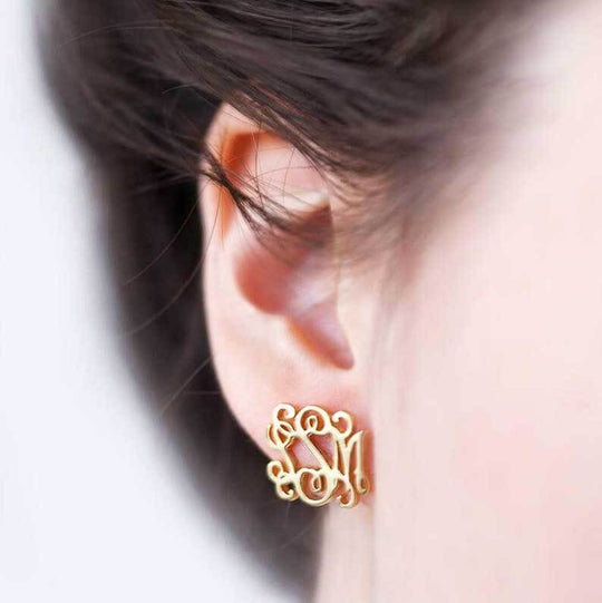 Initials earrings | custom jewelry | Kenzella jewelry