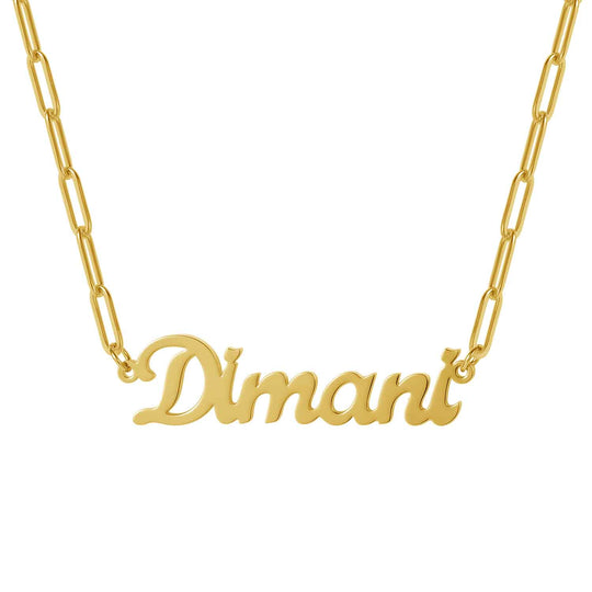 gold nameplate necklace - Kenzella