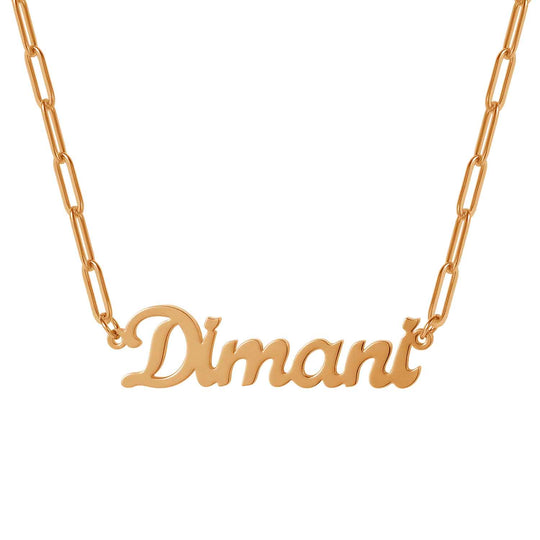 gold nameplate necklace - Kenzella