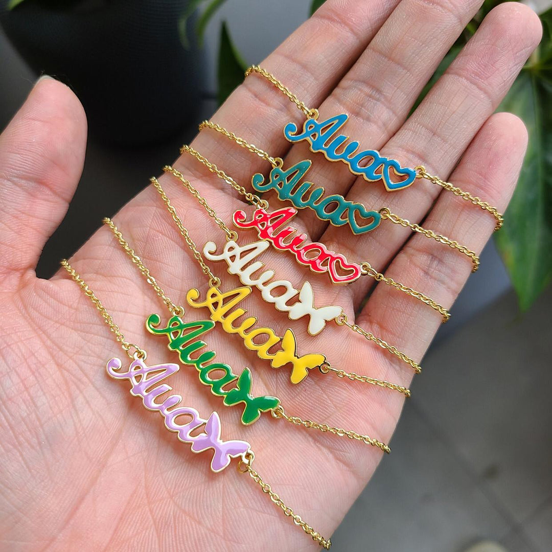 color name necklace - Kenzella jewelry