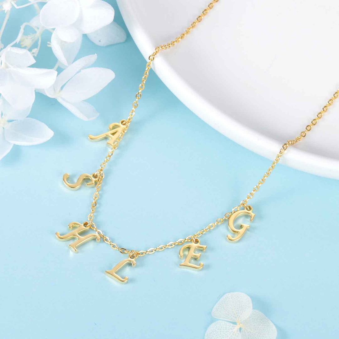 dangle letter name necklace - Kenzella