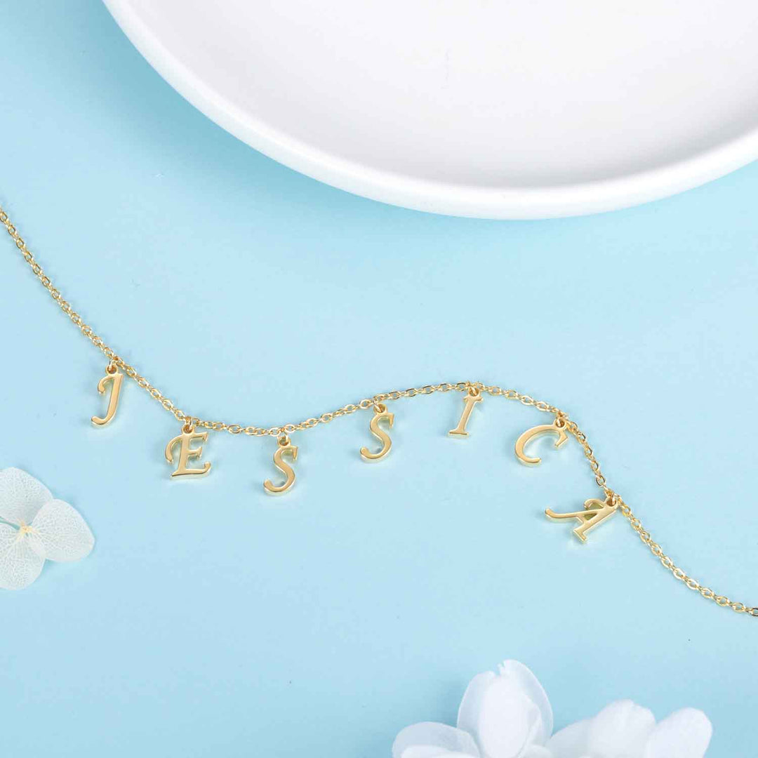 dangle letter name necklace - Kenzella