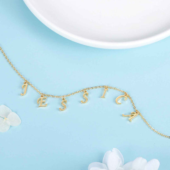 dangle letter name necklace - Kenzella