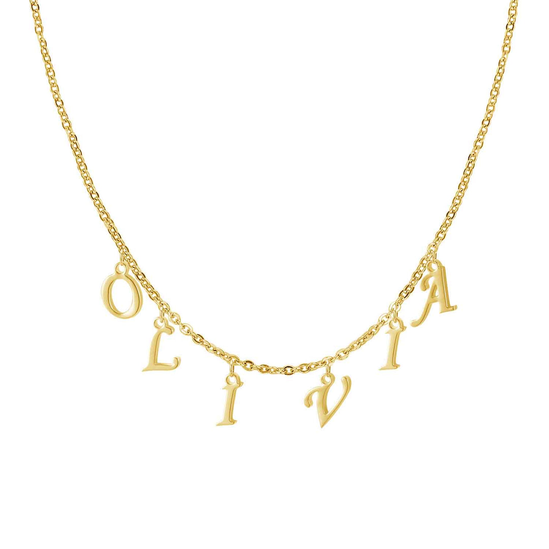 dangle letter name necklace - Kenzella