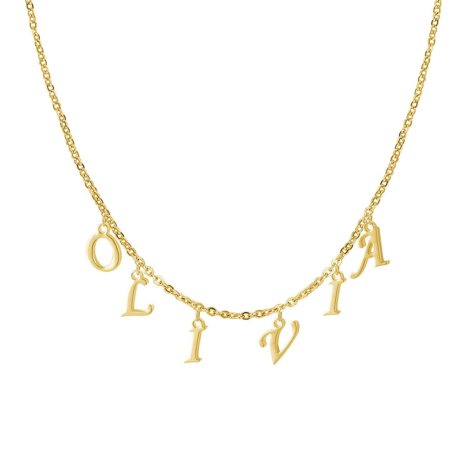 dangle letter name necklace - Kenzella