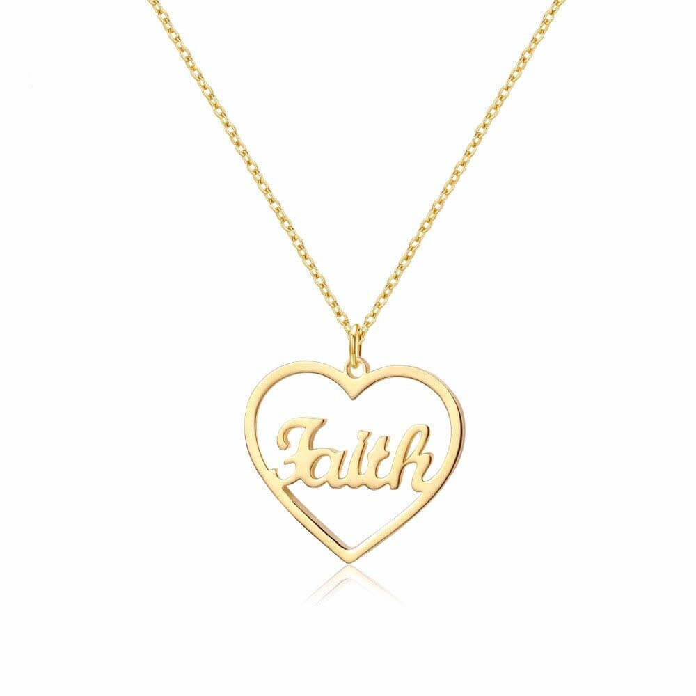 Heart name necklace | custom jewelry | Kenzella jewelry