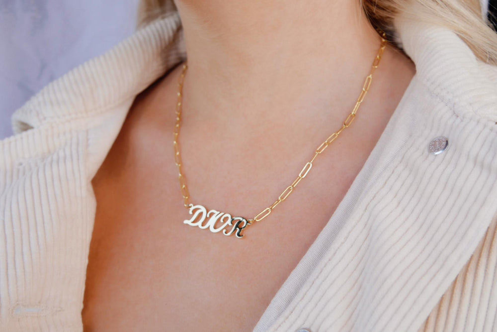 gold nameplate necklace - Kenzella