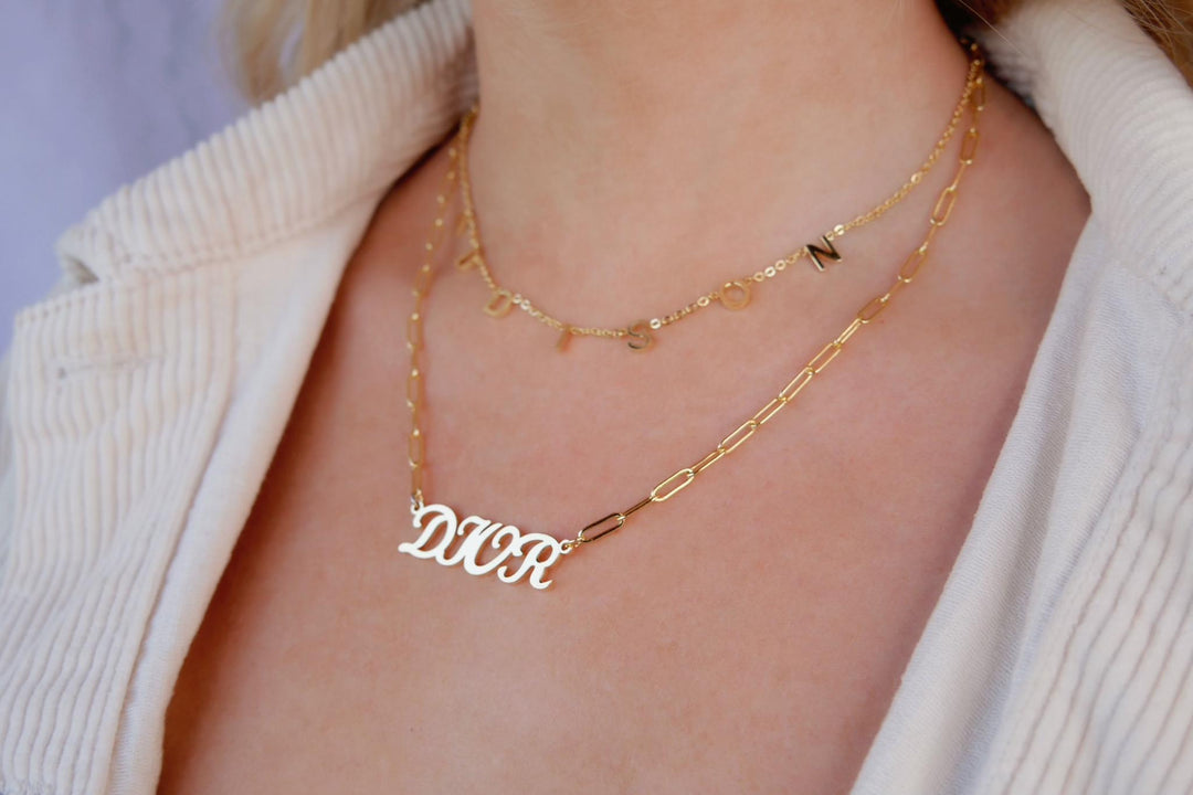 gold nameplate necklace - Kenzella