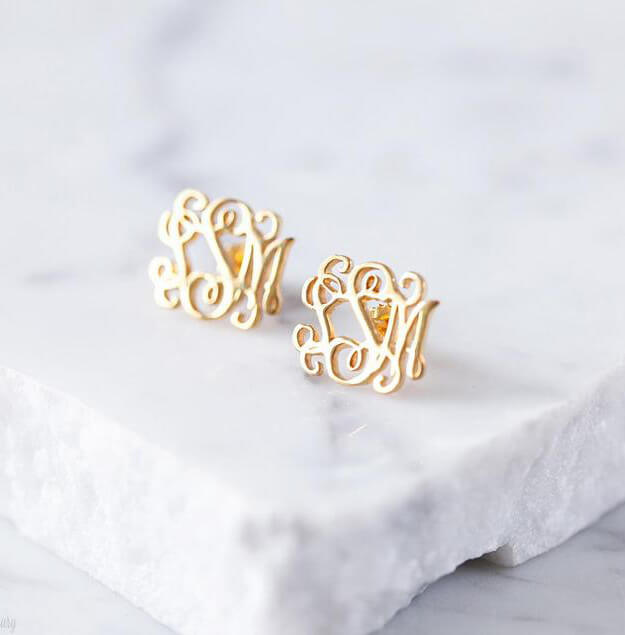 Initials earrings | custom jewelry | Kenzella jewelry