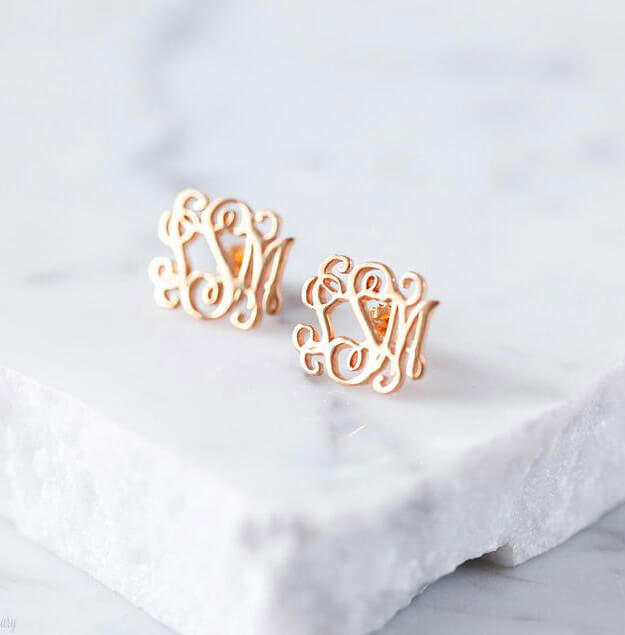 Initials earrings | custom jewelry | Kenzella jewelry