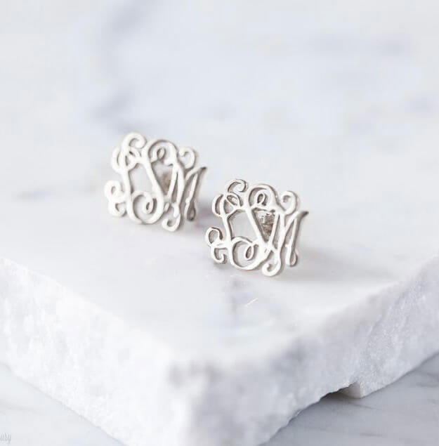 Initials earrings | custom jewelry | Kenzella jewelry