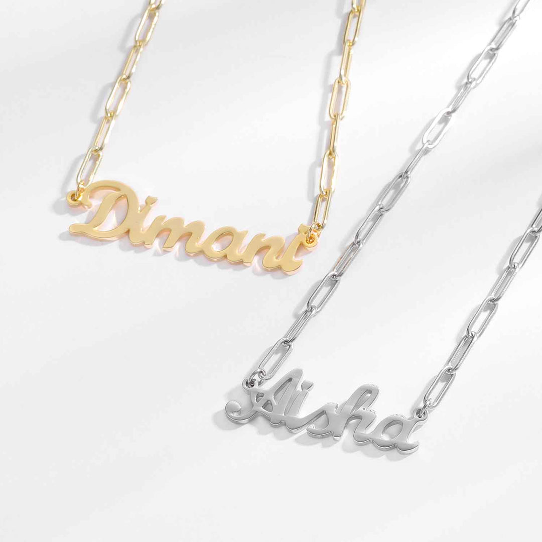 gold nameplate necklace - Kenzella