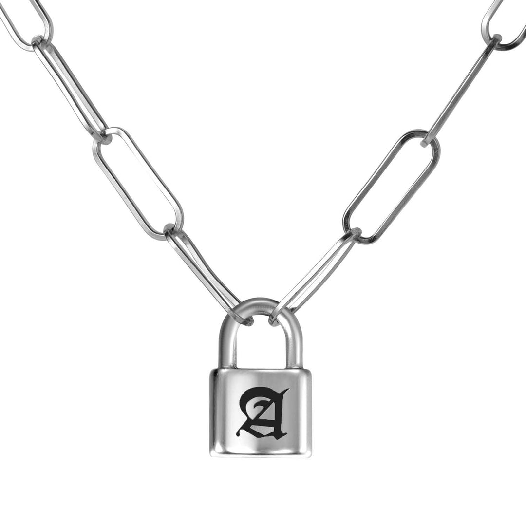 lock initial necklace - Kenzella