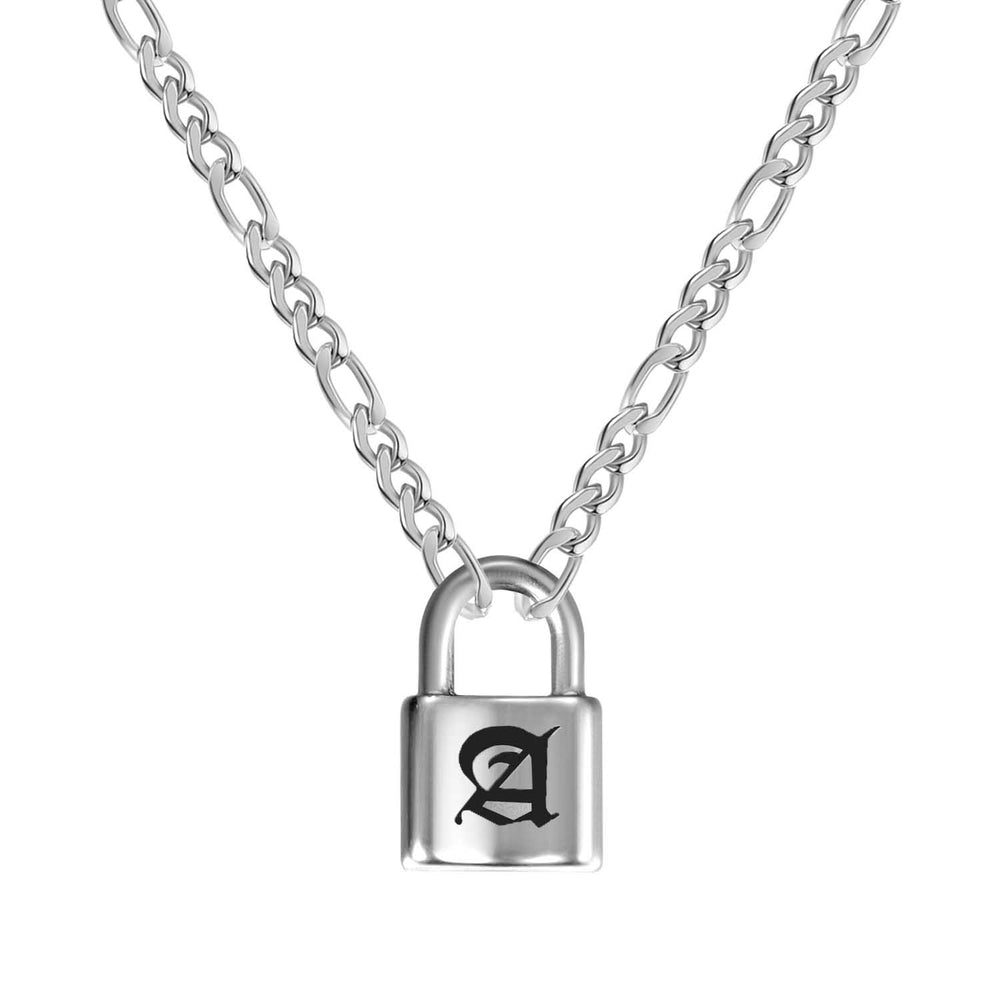 lock initial necklace - Kenzella