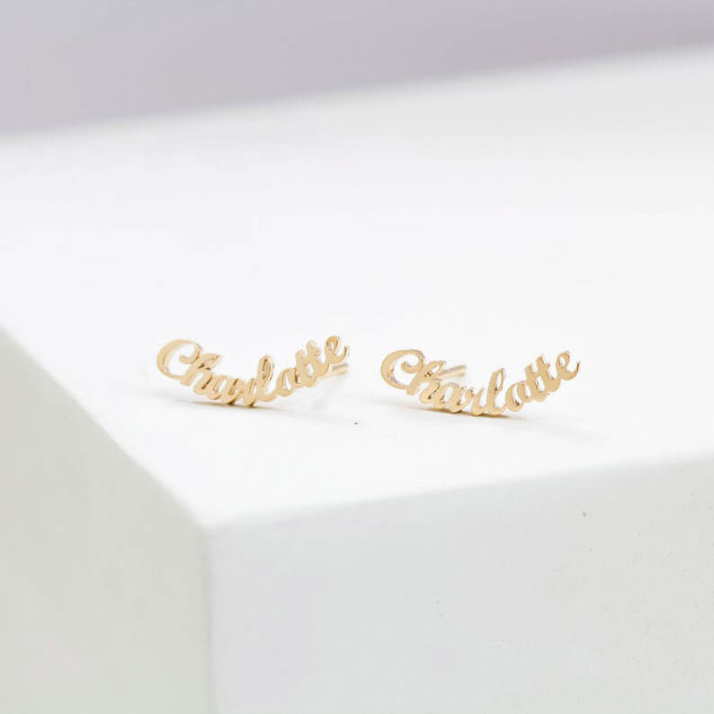 Name earrings | custom jewelry | Kenzella jewelry