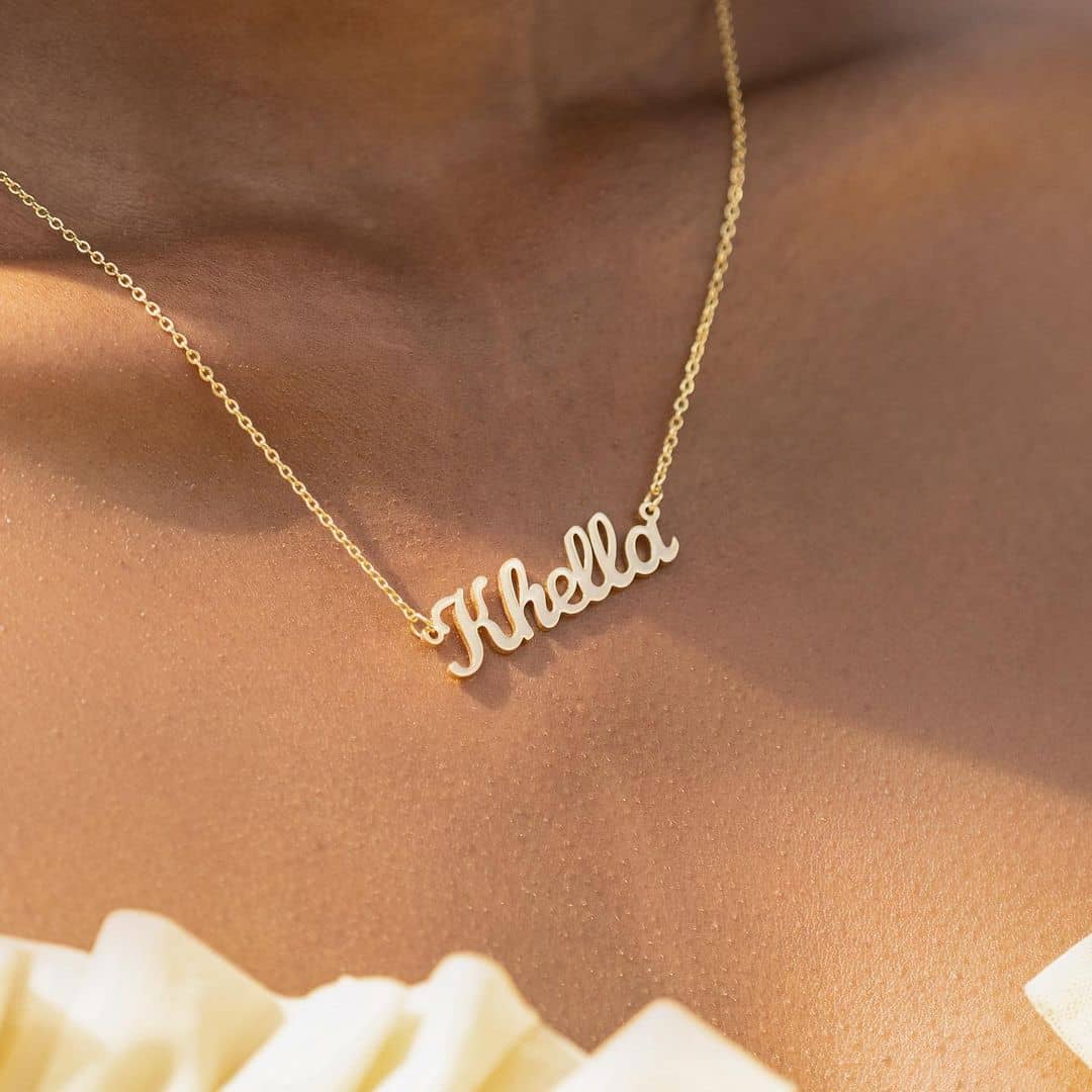 Personalised name necklace gold