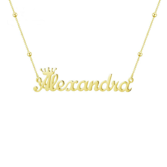 queen name necklace gold