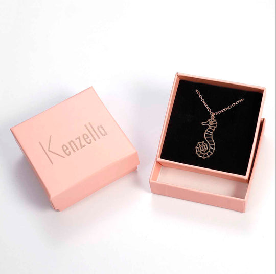 18k Rose Gold plated necklace with a Seahorse pendant